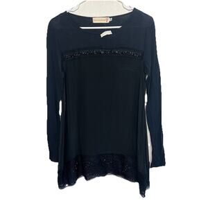 4 Love & Liberty Johnny Was Small Beaded Lace Whimsigoth Tunic Boho New Ac18